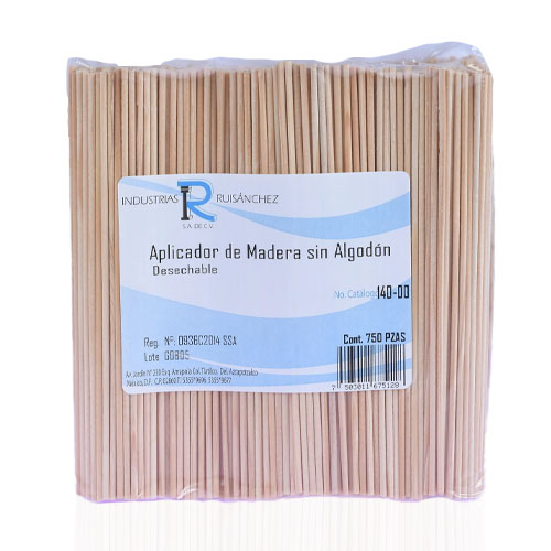 Aplicador de Madera sin Algodón 750 Pz