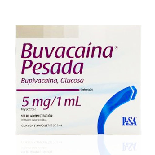 Bupivacaína Glucosa 5 Mg/1 Ml 5 Amp