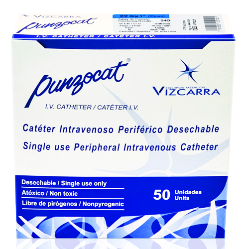 Catéter Intravenoso Periférico 22 G x 25 Mm Azul