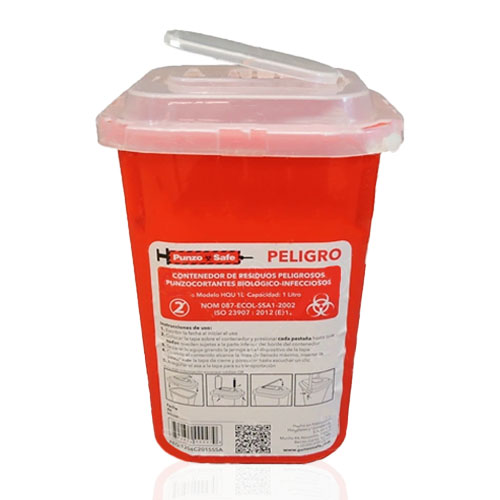 Contenedor RPBI Rojo 1 L