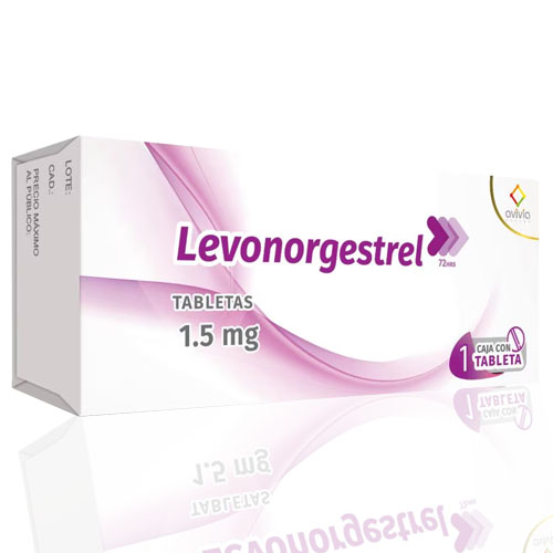 Levonorgestrel 1.50 mg, envase con 1 tableta.