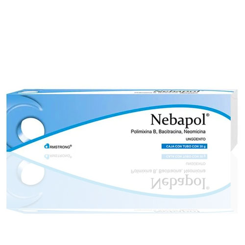 Nebapol ungüento (polimixina B, bacitracina, neomicina), 30 g.