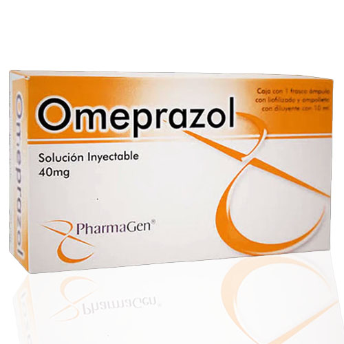 Omeprazol 40 mg 10 ml, envase con 1 ampolla.