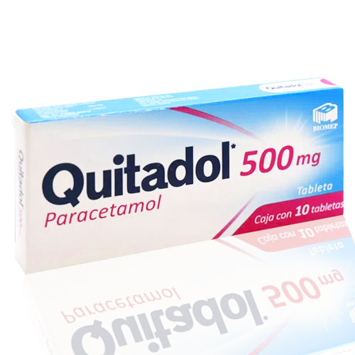 Paracetamol 500 mg, envase con 10 tabletas.