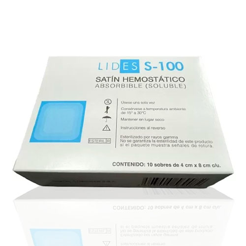 Satin hemostático absorbible 8x4.