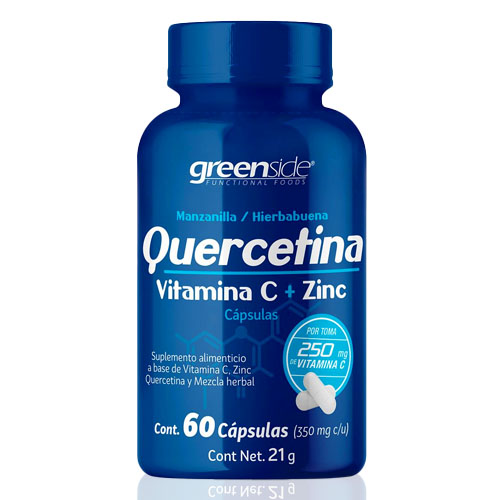 Vitamina C+Zinc+Manzanilla+Hierbabuena+Quercetina C/60 Cápsulas